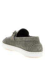 Gray Calfskin Slip-On Loafers