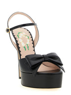 Black Calfskin Stiletto Heel Sandals
