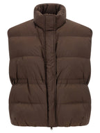 Brown Polyester Sleeveless Jacket