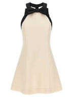 Bicolor Virgin Wool Short Dress