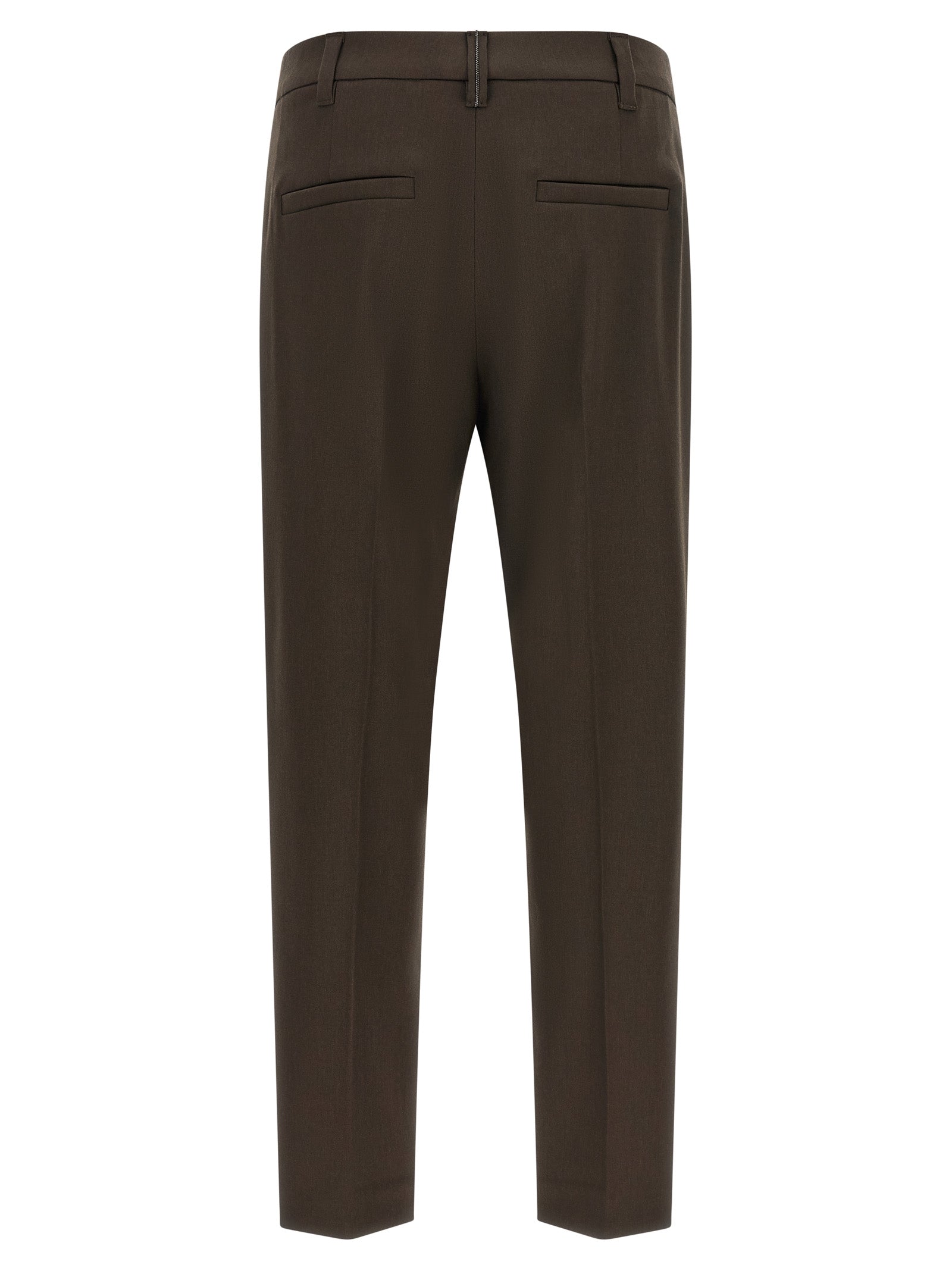 Brown Virgin Wool Dress Pants