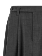 Gray Virgin Wool Midi Skirt