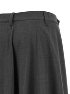 Gray Virgin Wool Midi Skirt