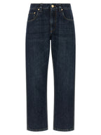 Blue Cotton Straight-Leg Jeans