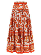 Orange Cotton Mini Skirt