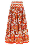 Orange Cotton Mini Skirt
