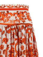 Orange Cotton Mini Skirt