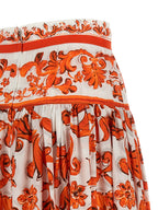 Orange Cotton Mini Skirt