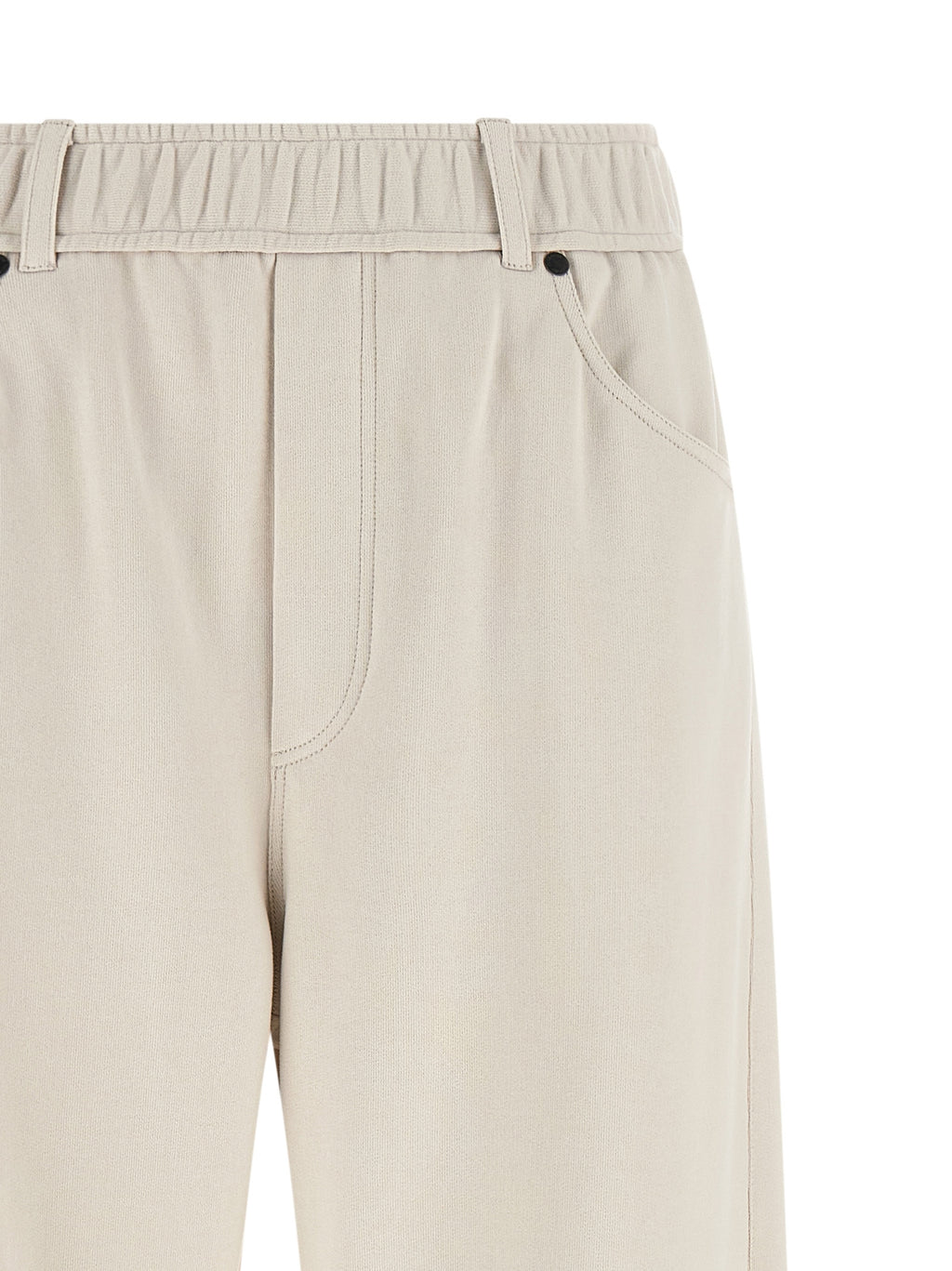 Beige Cotton Athletic Pants