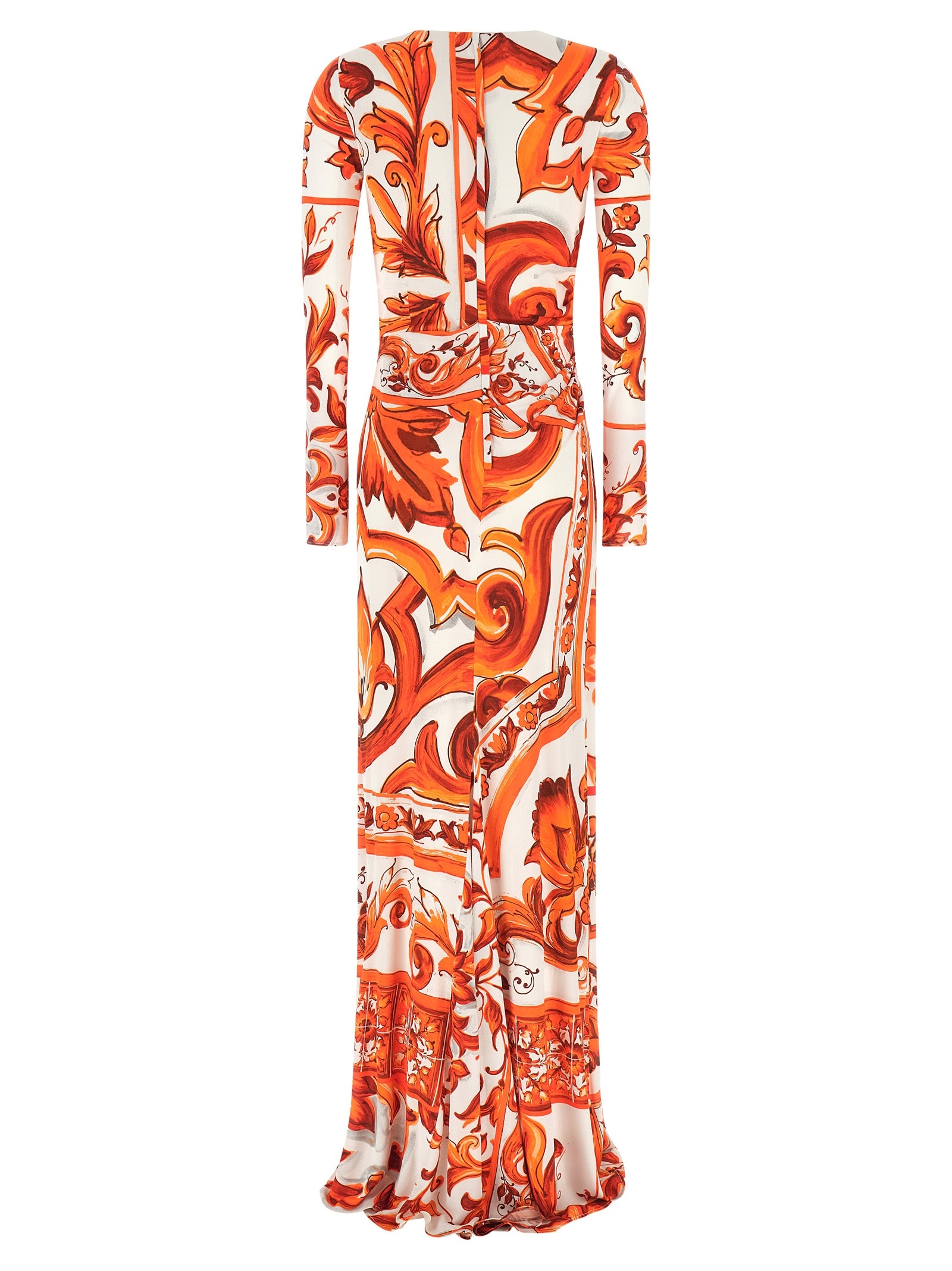 Orange Viscose Long Dress
