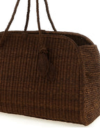 Brown Raffia Tote Bag