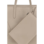 Beige Calf Leather Bos Taurus Shoulder Bag