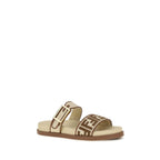 Brown Raffia Flat Sandals