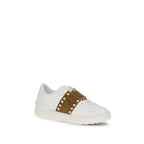 White Calf Leather Bos Taurus Sneakers