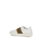 White Calf Leather Bos Taurus Sneakers