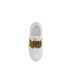 White Calf Leather Bos Taurus Sneakers
