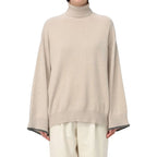 Beige Cashmere Turtleneck