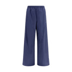 Blue Cotton Athletic Pants