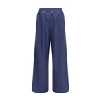 Blue Cotton Athletic Pants