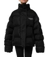 Black DGVIB3 Embroidered Padded Puffer Jacket