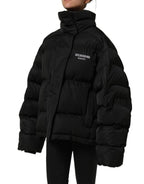Black DGVIB3 Embroidered Padded Puffer Jacket