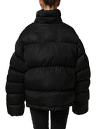 Black DGVIB3 Embroidered Padded Puffer Jacket