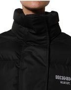 Black DGVIB3 Embroidered Padded Puffer Jacket