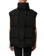 Black Polyester Sleeveless Padded Men Puffer Jacket