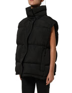 Black Polyester Sleeveless Padded Men Puffer Jacket