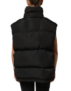 Black Polyester Sleeveless Padded Men Puffer Jacket