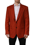 Red Cashmere Single Breasted Blazer Jacket
