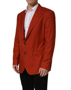 Red Cashmere Single Breasted Blazer Jacket