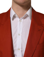 Red Cashmere Single Breasted Blazer Jacket