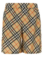Beige Satin Bermuda Shorts