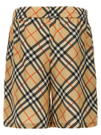Beige Satin Bermuda Shorts