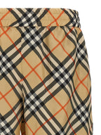 Beige Satin Bermuda Shorts
