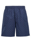 Blue Cotton Bermuda Shorts