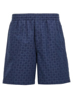 Blue Cotton Bermuda Shorts