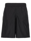 Black Polyester Bermuda Shorts