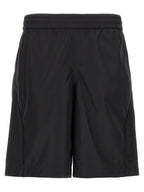 Black Polyester Bermuda Shorts
