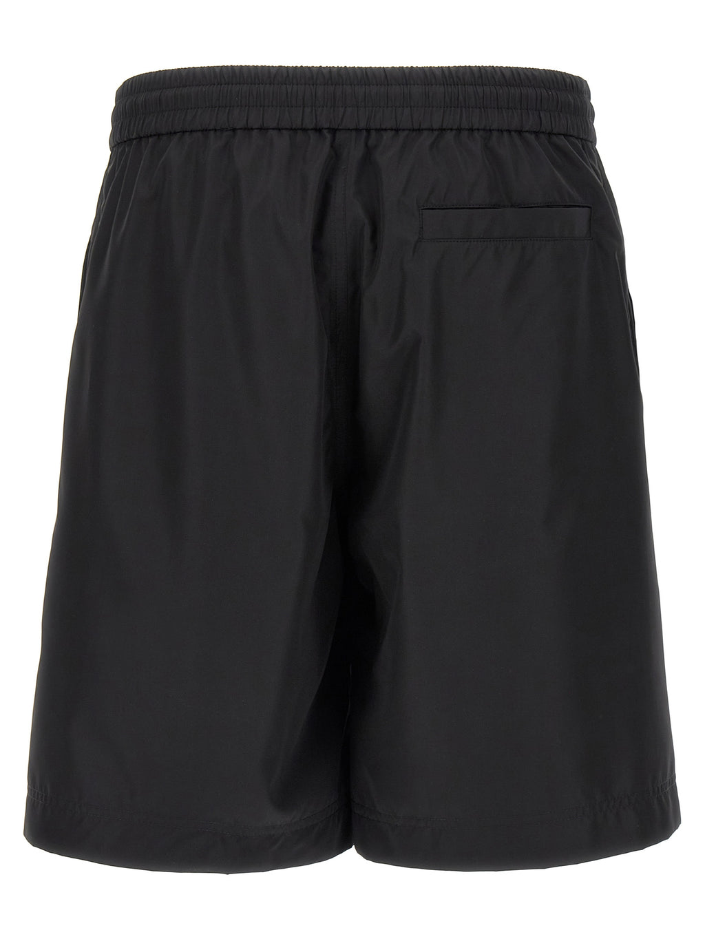 Black Polyester Bermuda Shorts