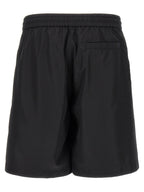 Black Polyester Bermuda Shorts