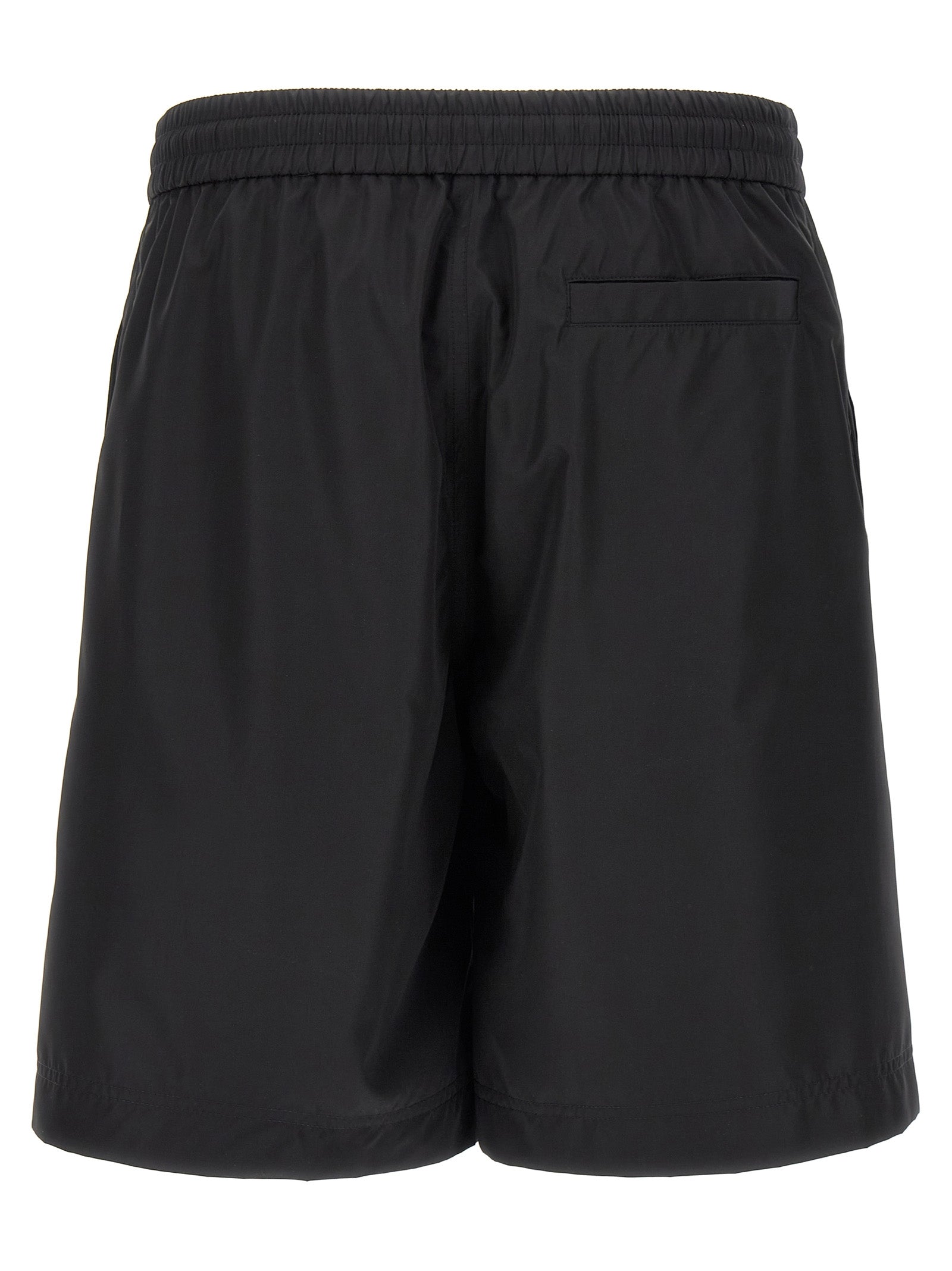 Black Polyester Bermuda Shorts