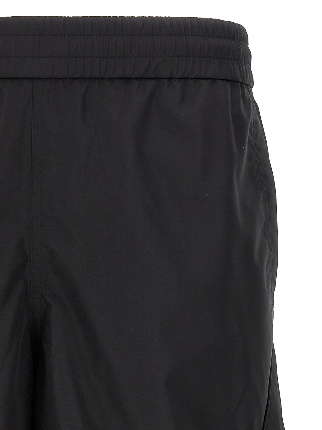 Black Polyester Bermuda Shorts