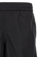 Black Polyester Bermuda Shorts