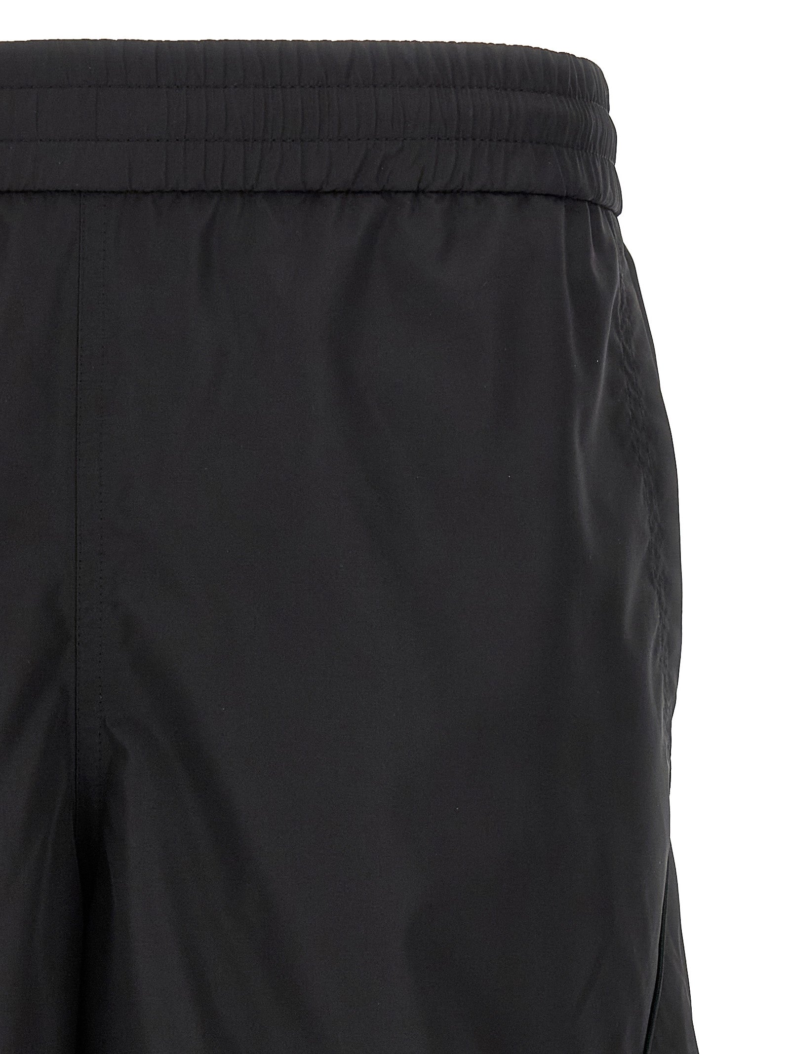 Black Polyester Bermuda Shorts