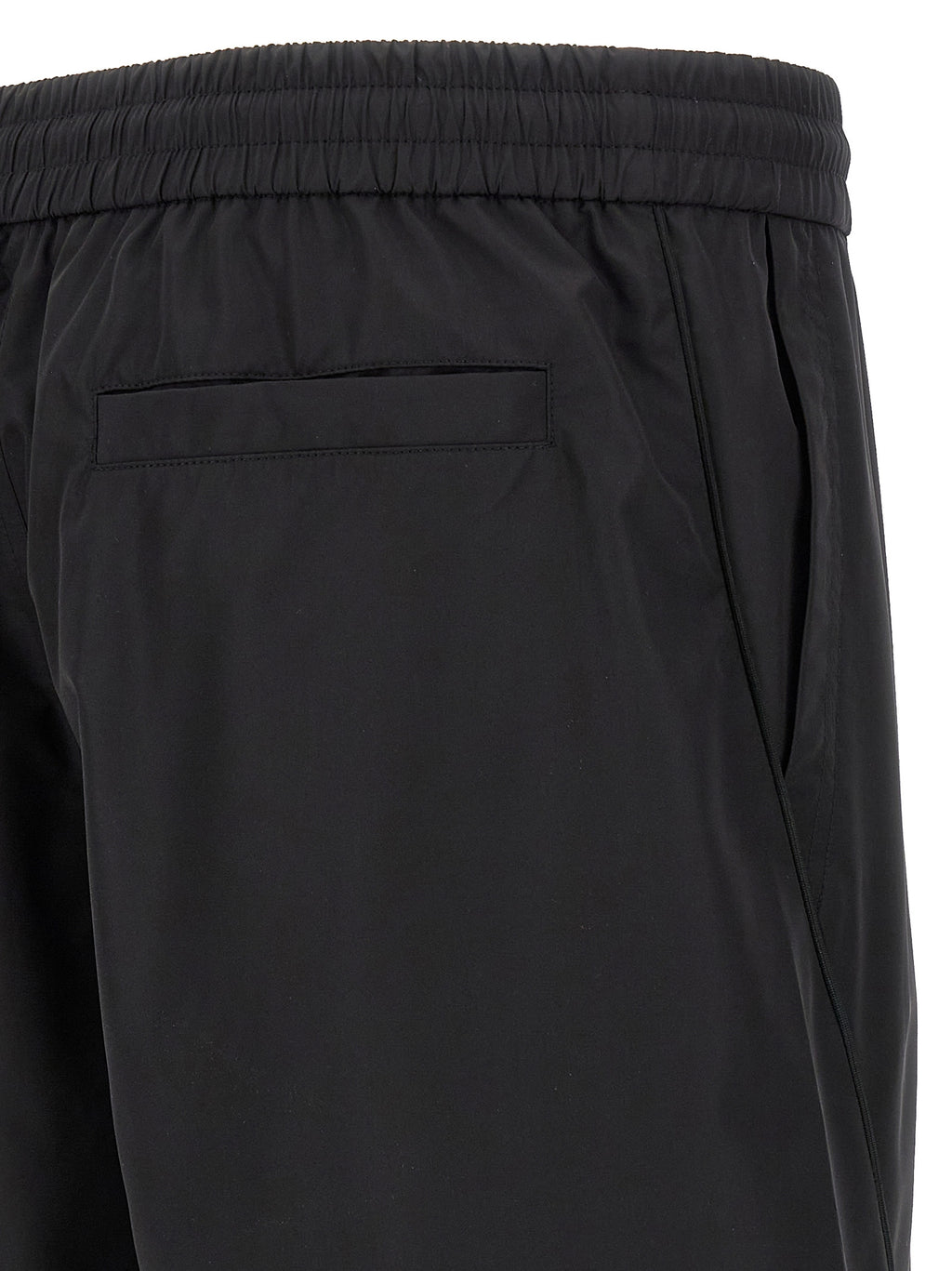 Black Polyester Bermuda Shorts