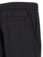 Black Polyester Bermuda Shorts