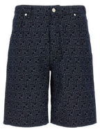 Blue Cotton Bermuda Shorts