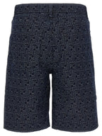 Blue Cotton Bermuda Shorts